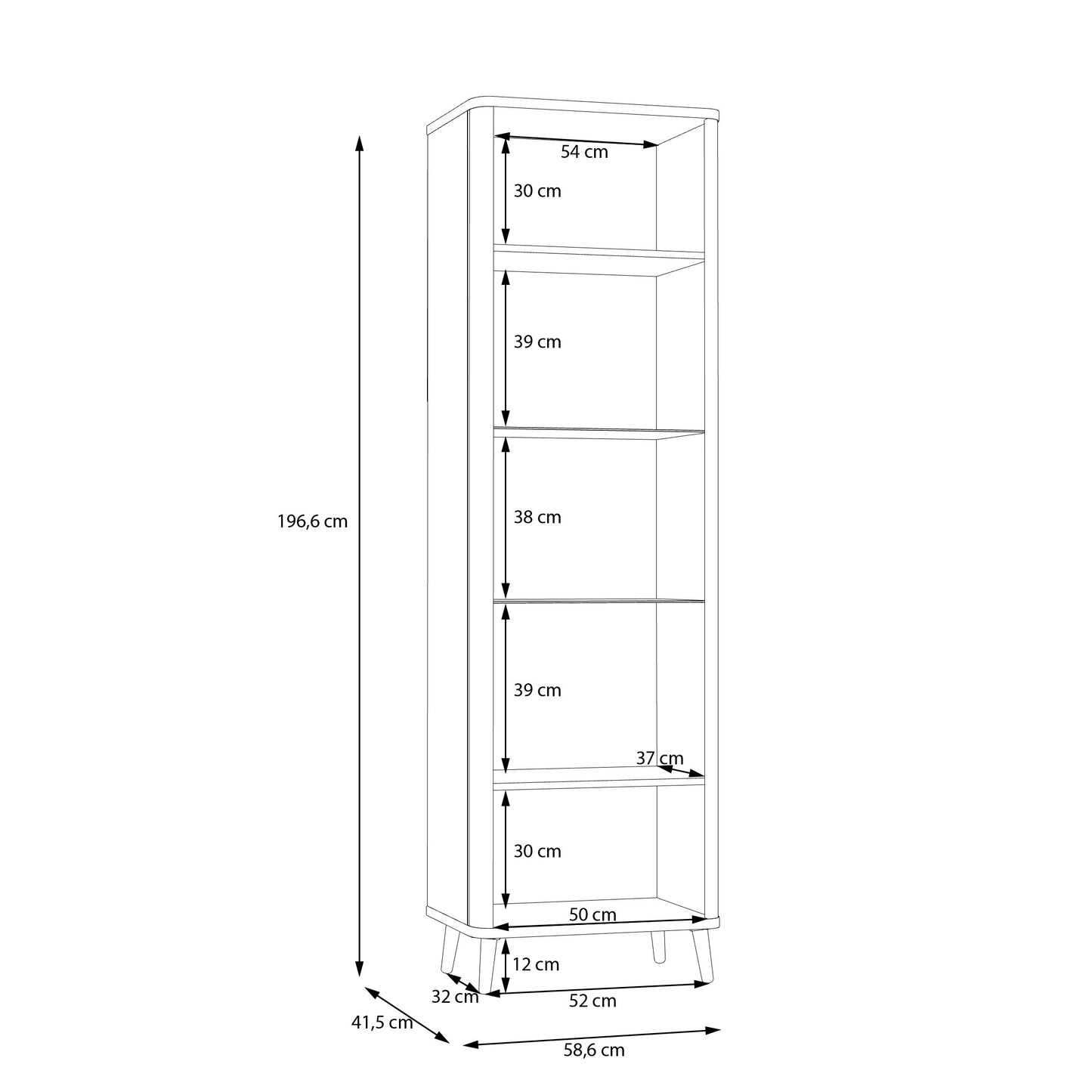 Vitrina Inalta Cu 1 Usa Flexytone, Stejar Mauvella Si Negru Mat, 58.6 Cm