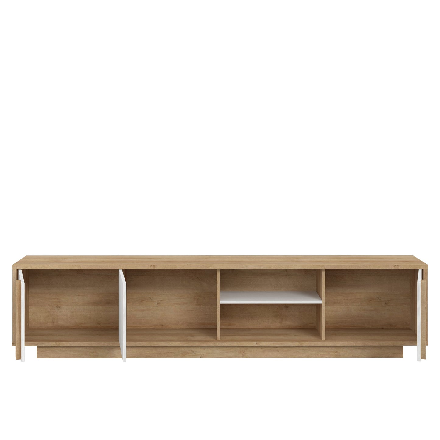 Set Living Santo Compus Din Comoda TV Si Panou Perete, Stejar Riviera Cu Stejar Alb, 222 Cm