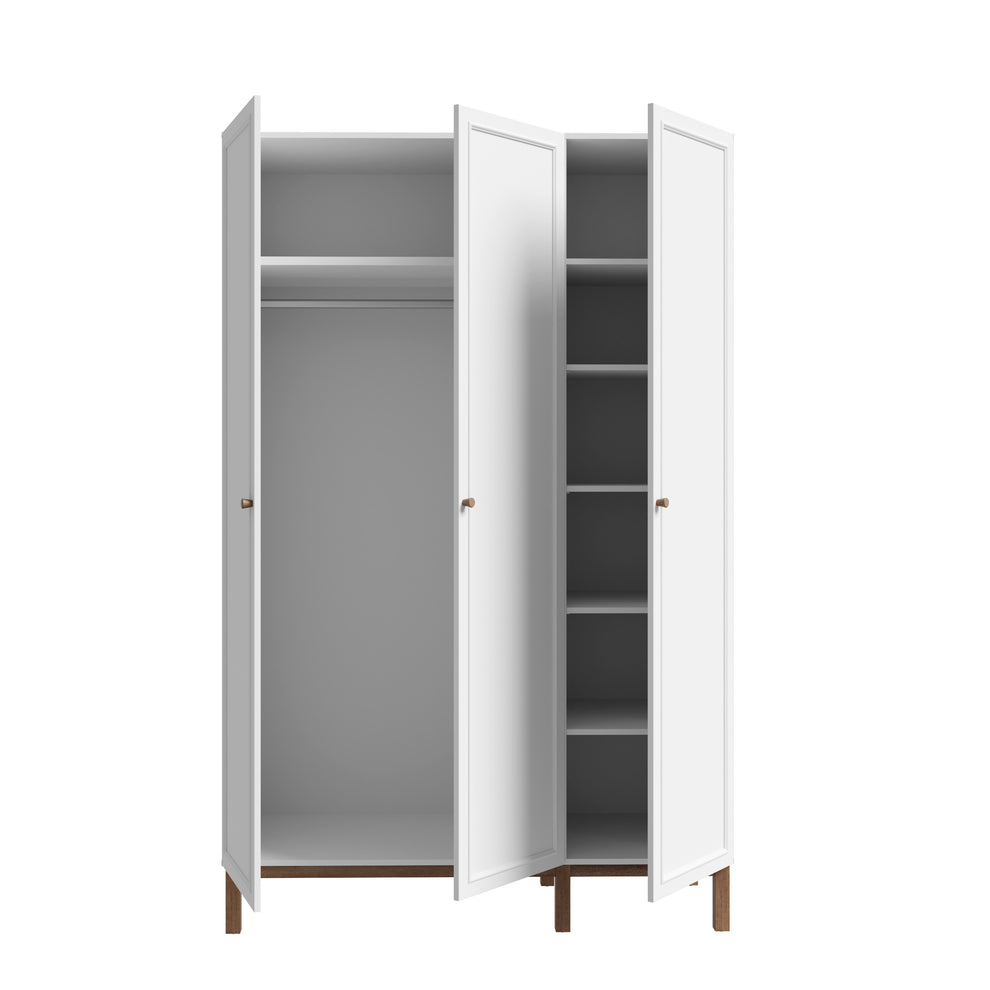 Dulap 3 Usi Pickadilly, Gri Deschis Si Stejar Pamantiu, 134.6 Cm