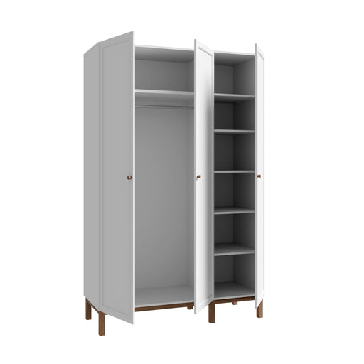 Dulap 3 Usi Pickadilly, Gri Deschis Si Stejar Pamantiu, 134.6 Cm
