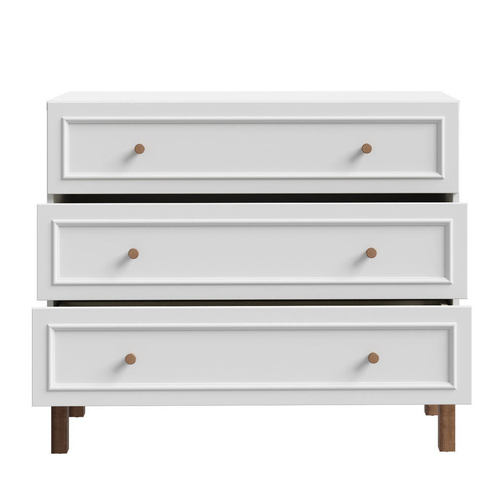 Comoda 3 Sertare Pickadilly, Gri Deschis Si Stejar Pamantiu, 100.2 Cm