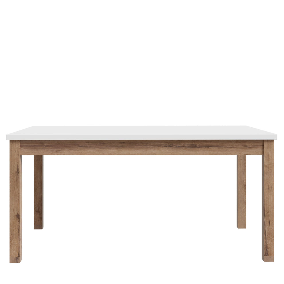 Masa extensibila Pickadilly, Gri Deschis Si Stejar Pamantiu, 160.4 x 76.6 x 90 Cm