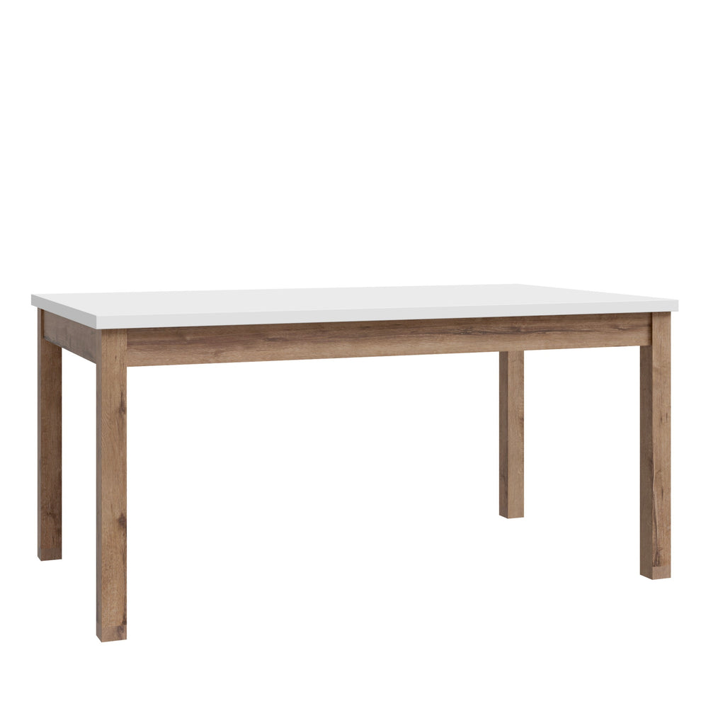 Masa extensibila Pickadilly, Gri Deschis Si Stejar Pamantiu, 160.4 x 76.6 x 90 Cm