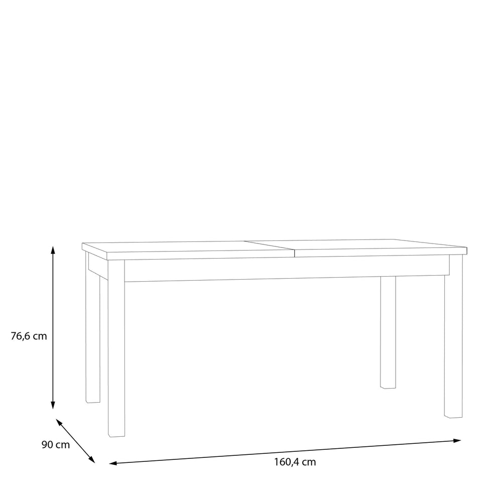 Masa extensibila Pickadilly, Gri Deschis Si Stejar Pamantiu, 160.4 x 76.6 x 90 Cm