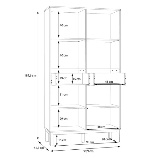 Vitrina 4 Usi Si 2 Sertare Pickadilly, Gri Deschis Si Stejar Pamantiu, 99.9 Cm