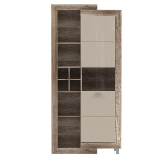 Vitrina Cu 1 Usa Genetic, Sonoma Antic Si Bej Lucios, 91 Cm