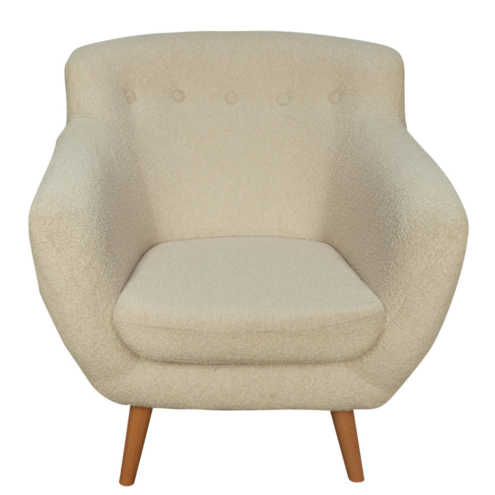 Fotoliu Jazz Now Or Never Boucle Ivory, 80 x 83 x 80 Cm
