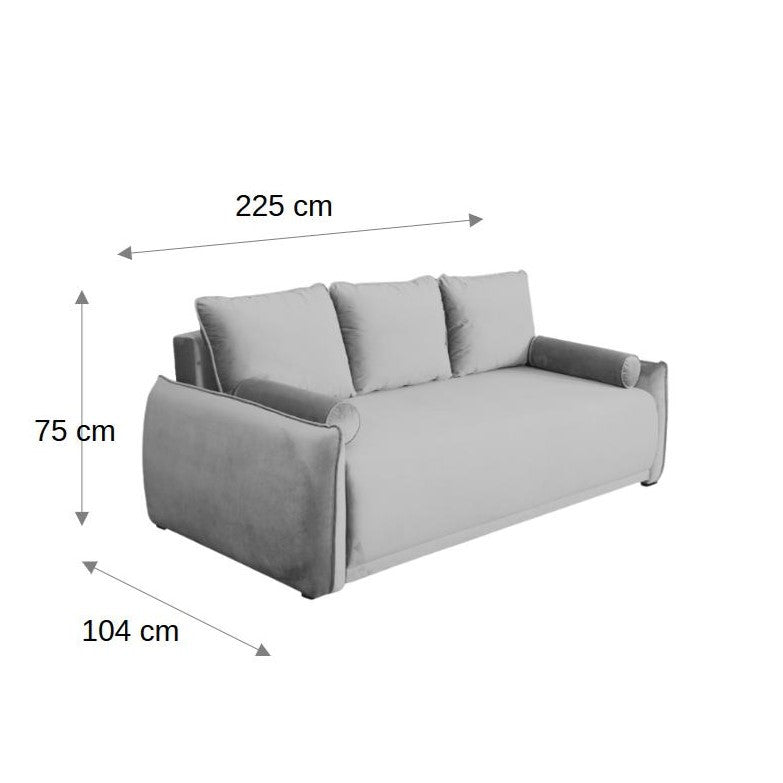 Canapea Extensibila Vida, 3 Locuri, Lada Depozitare, Bej, 225 Cm
