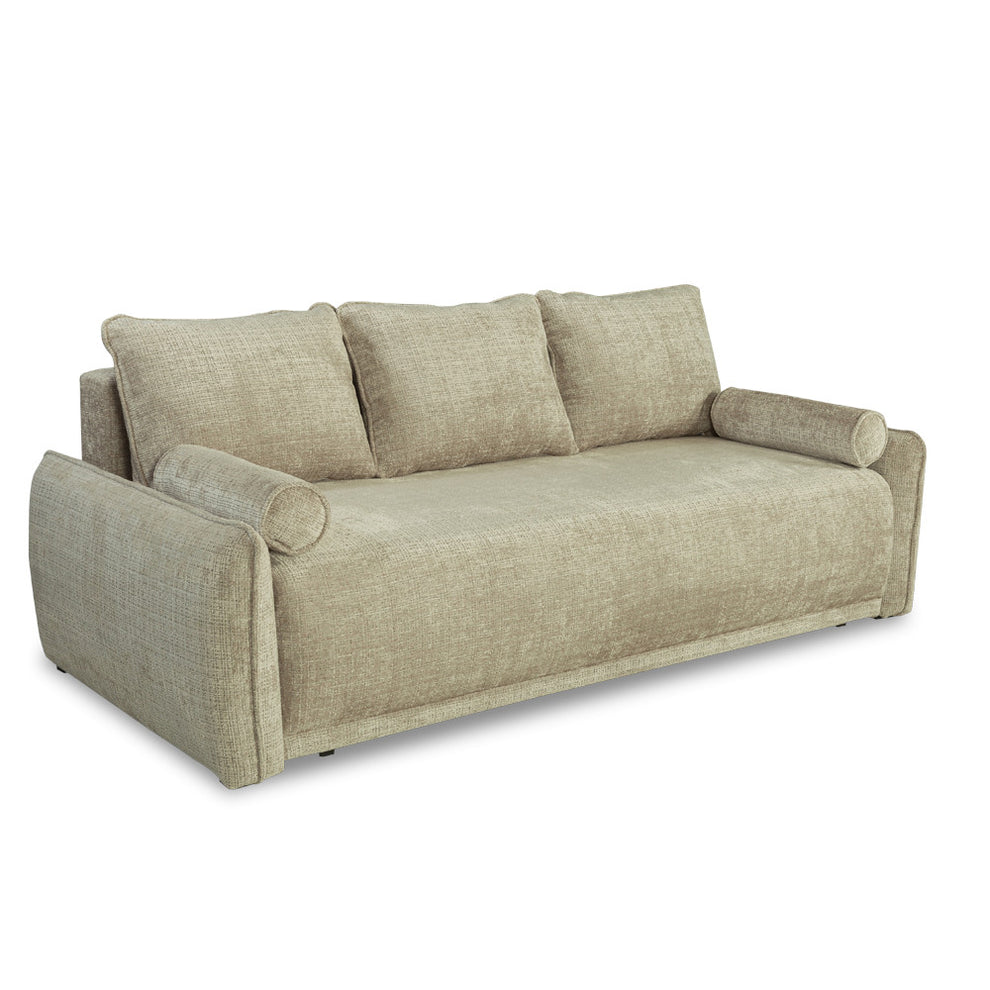 Canapea Extensibila Vida, 3 Locuri, Lada Depozitare, Bej, 225 Cm
