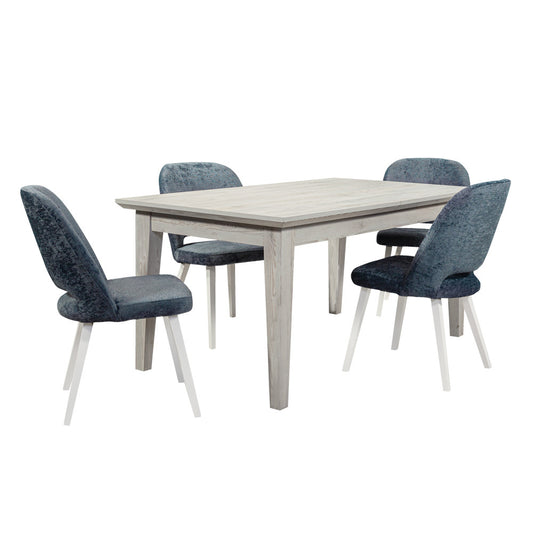 Set masa extensibila Novo Loft cu 4 Scaune Jones, Gri, 140/180 x 76 x 78 cm