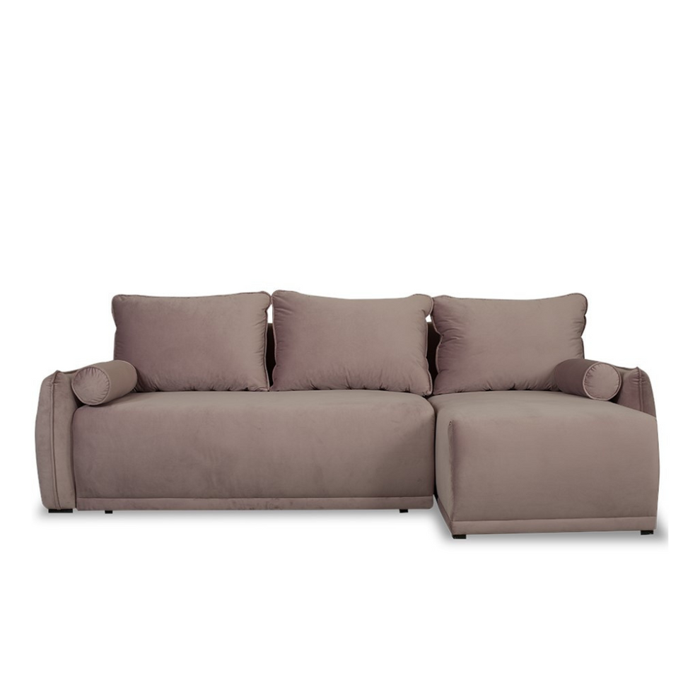 Coltar Extensibil Vida Interschimbabil Stanga/Dreapta, 5 Locuri, Lada Depozitare, Roz, 256 Cm