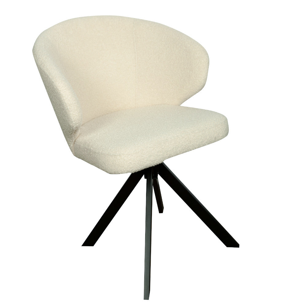 Scaun Rotativ Capri, Picior Metalic,  Ivory, 62 Cm