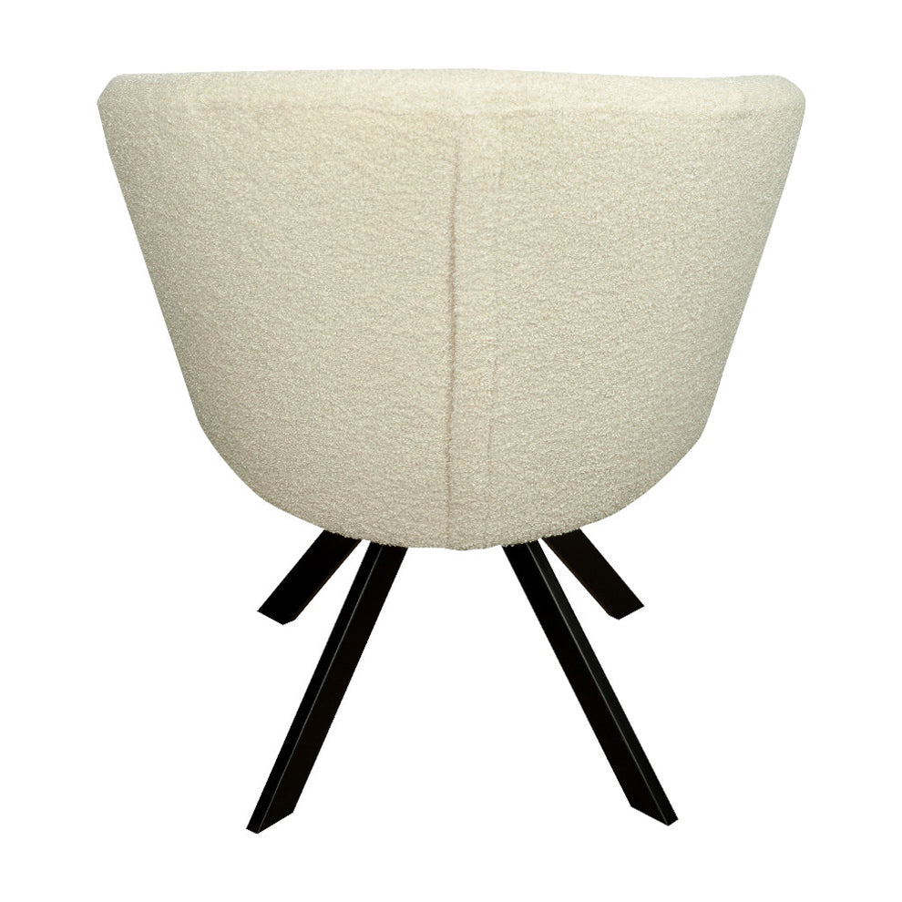 Scaun Rotativ Capri, Picior Metalic,  Ivory, 62 Cm