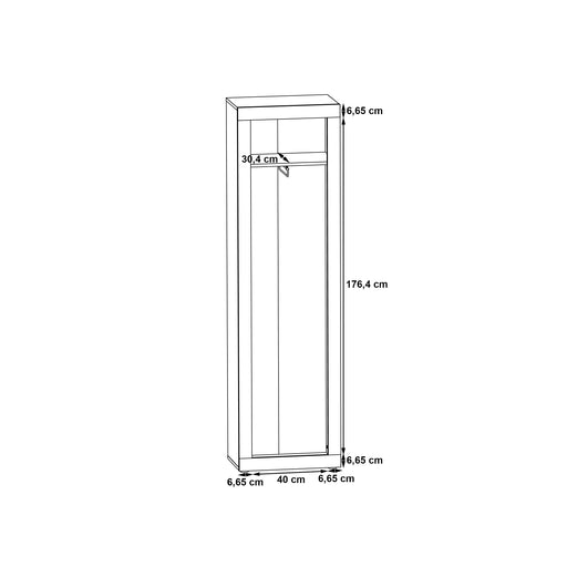 Dulap Zambara, Beton Optic Gri Inchis Si Lemn Vintage, 53.3 Cm