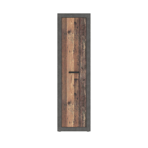 Dulap Zambara, Beton Optic Gri Inchis Si Lemn Vintage, 53.3 Cm
