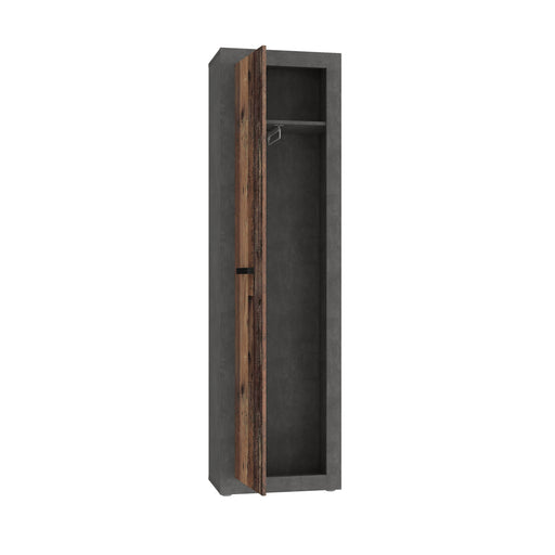 Dulap Zambara, Beton Optic Gri Inchis Si Lemn Vintage, 53.3 Cm