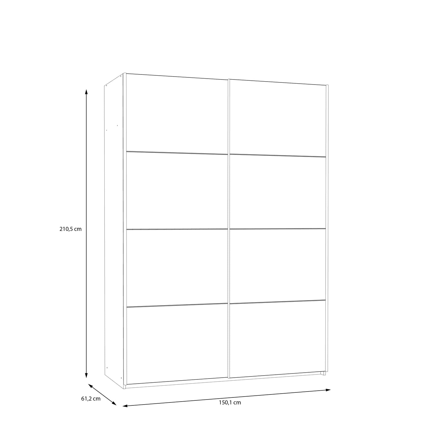 Dulap Praktic, Alb Mat, 150.1 Cm