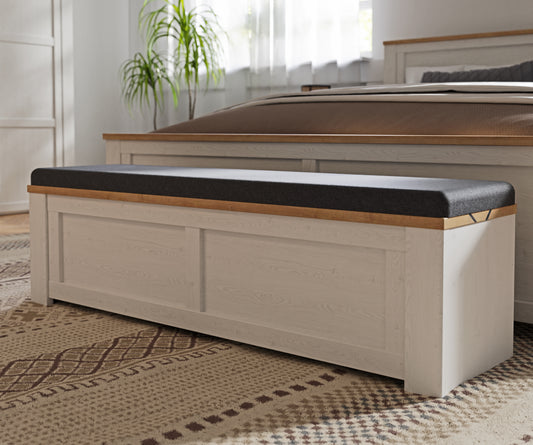 Bancheta Cu Sezut Tapitat Blanche, 135 Cm