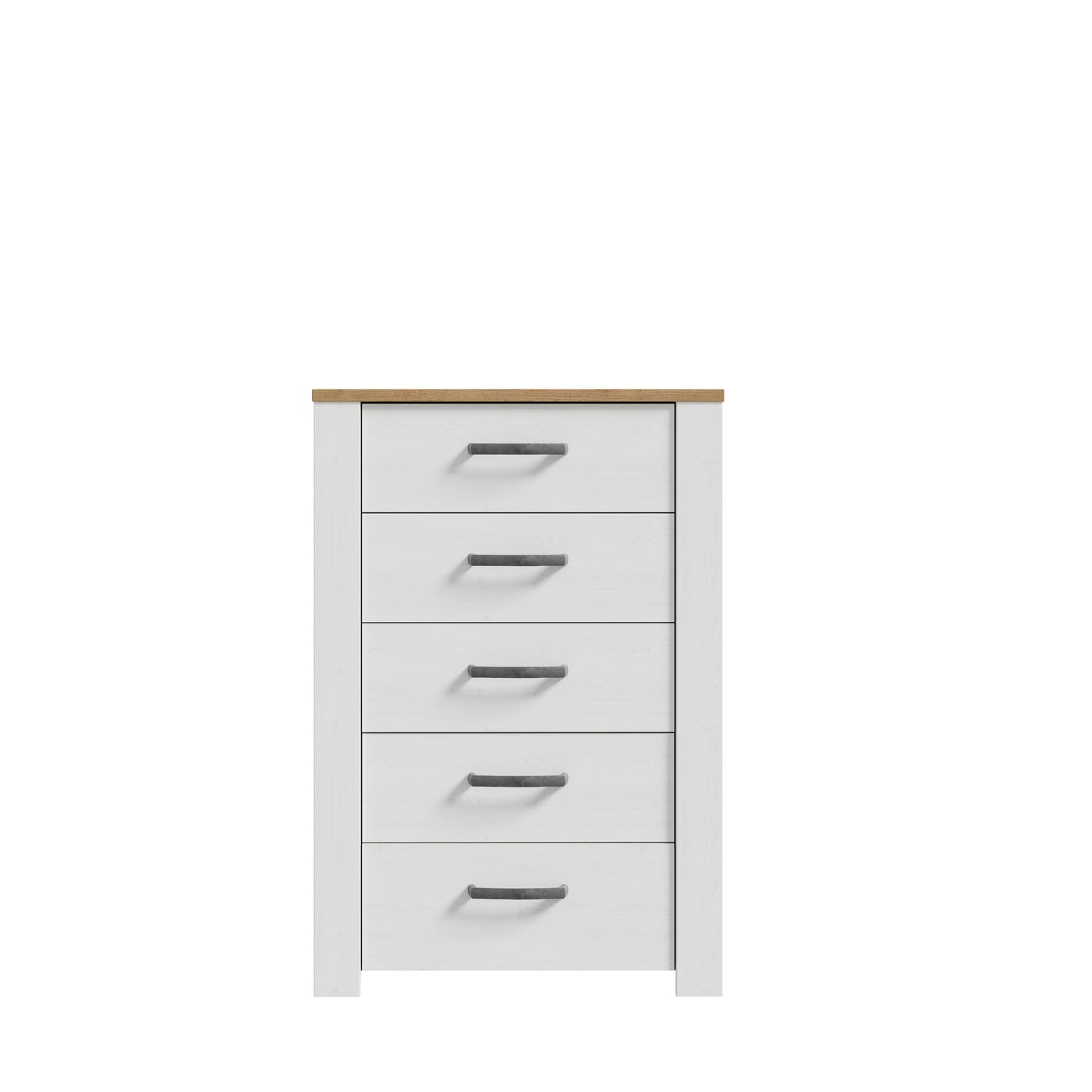 Comoda Cu 5 Sertare Blanche, Stejar Riviera Si Zada Deschis, 71.7 Cm