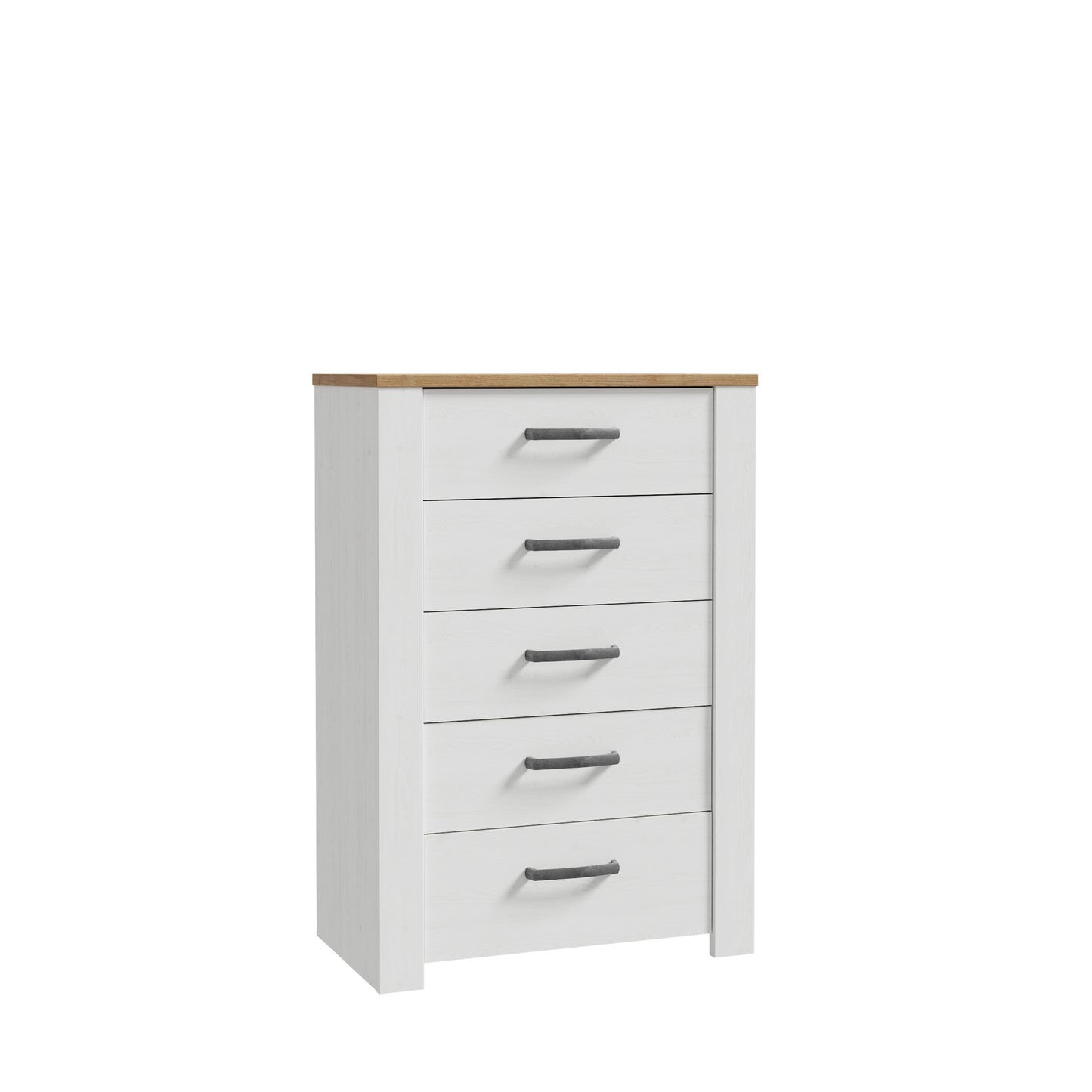 Comoda Cu 5 Sertare Blanche, Stejar Riviera Si Zada Deschis, 71.7 Cm