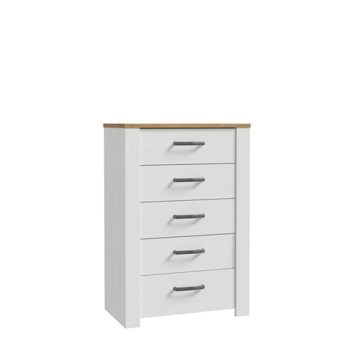 Comoda Cu 5 Sertare Blanche, Stejar Riviera Si Zada Deschis, 71.7 Cm