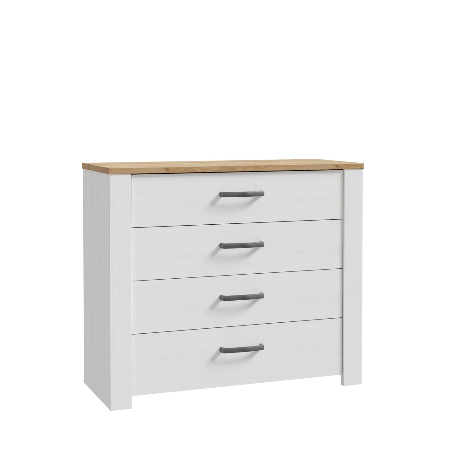 Comoda Blanche Cu 4 Sertare, Stejar Riviera Si Zada Deschis, 101.4 Cm