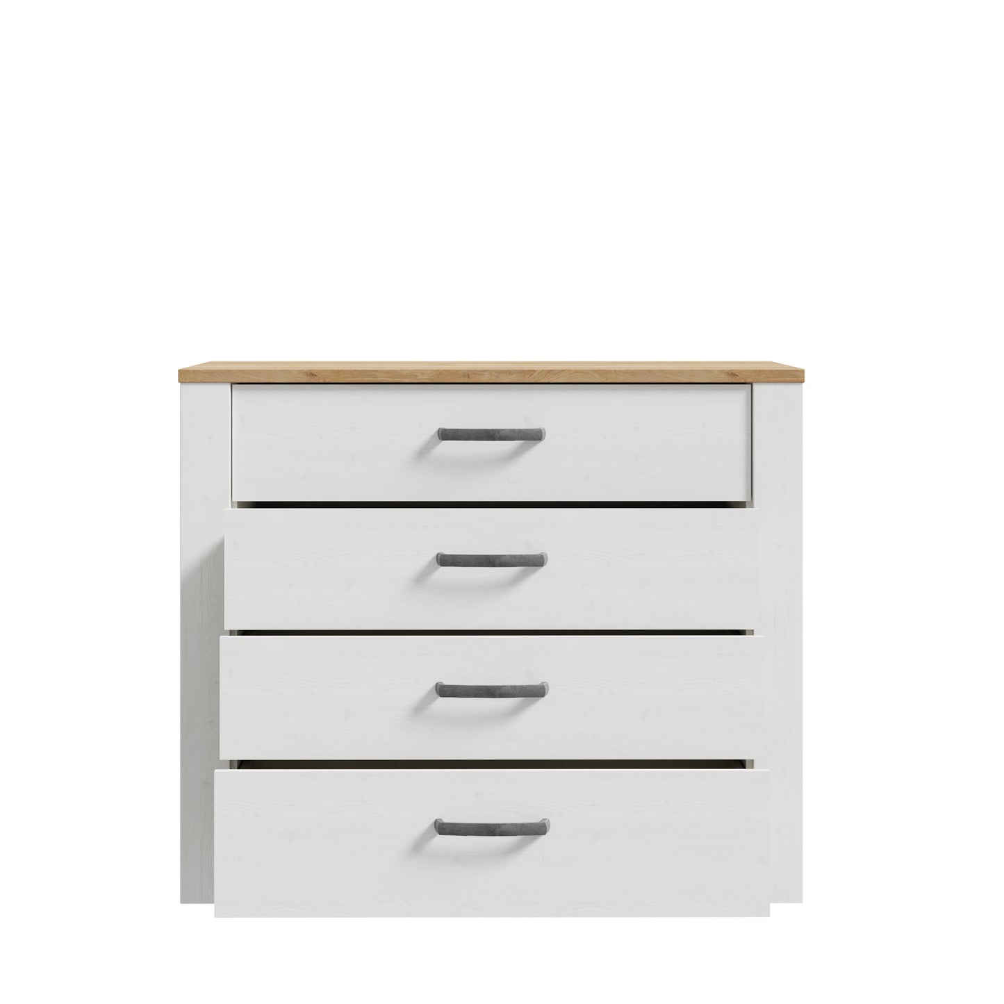 Comoda Blanche Cu 4 Sertare, Stejar Riviera Si Zada Deschis, 101.4 Cm