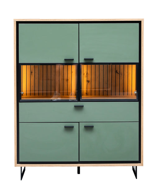 Comoda Bar 4 USi Si 1 Sertar Sonata Smoke Green 105 Cm