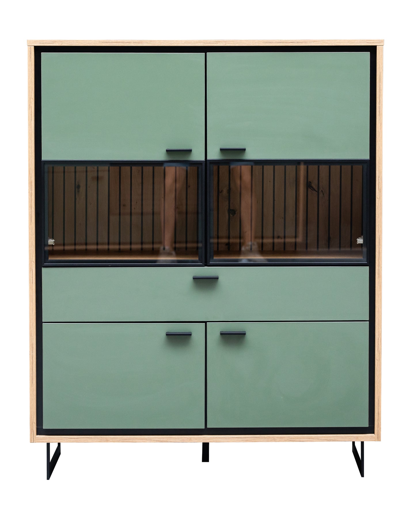 Comoda Bar 4 USi Si 1 Sertar Sonata Smoke Green 105 Cm