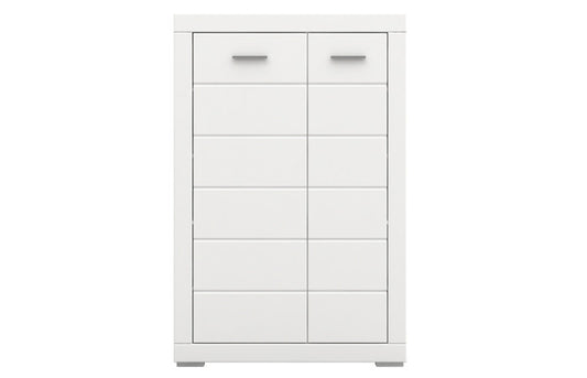 Comoda Cu 2 Usi Snow, Alb Mat, 101 Cm