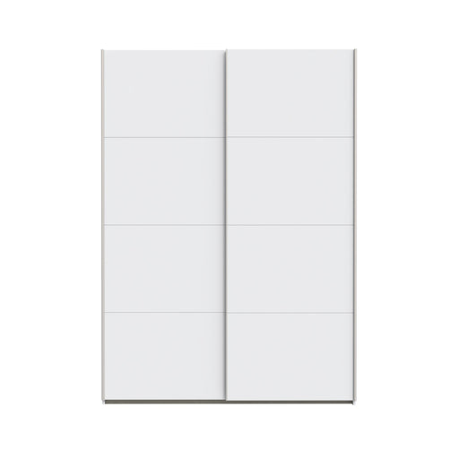 Set Dormitor Praktic, Alb Mat, Dulap 150 Cm, 2 Noptiere, Pat Cu Dimensiune Saltea 180 x 200 Cm