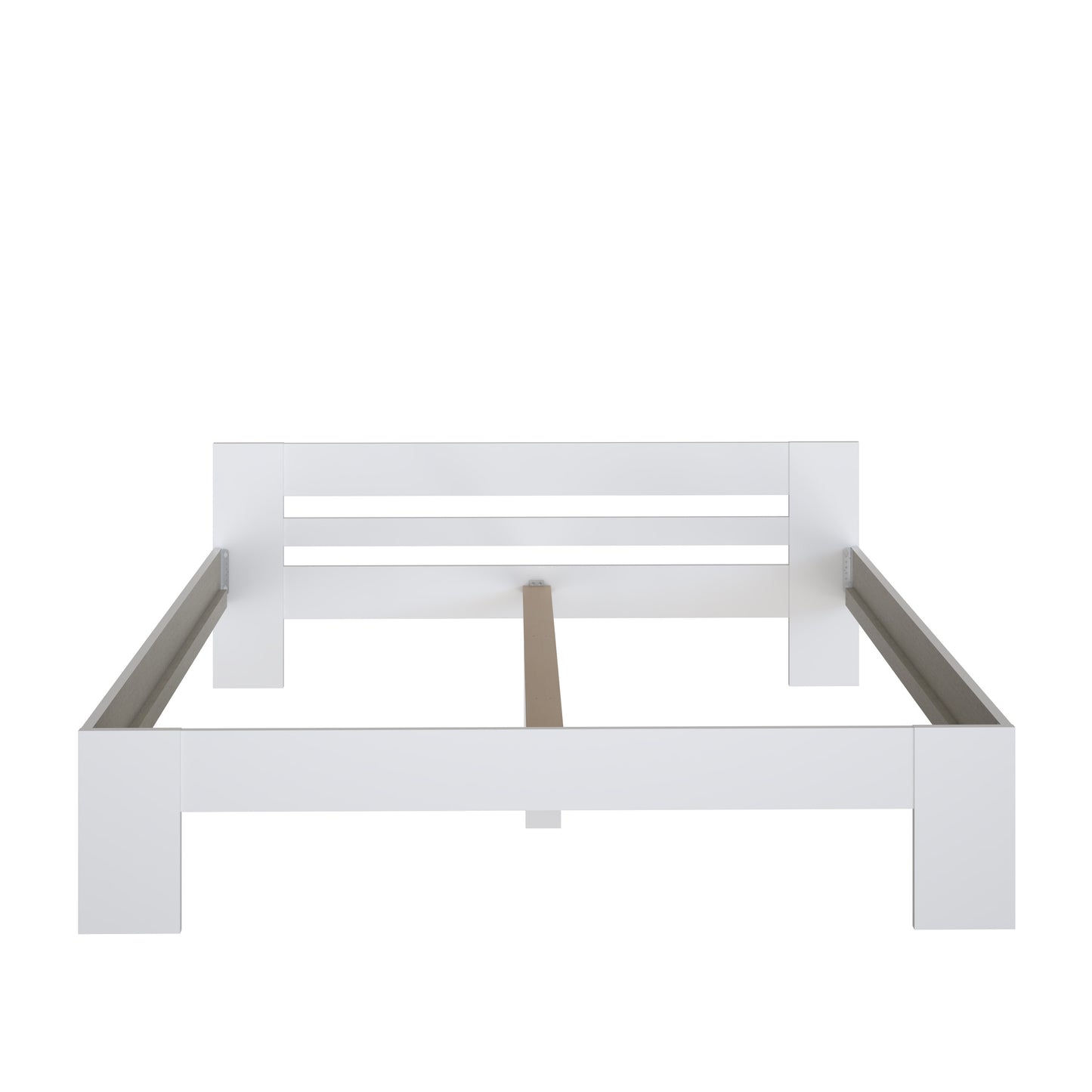 Set Dormitor Praktic, Alb Mat, Dulap 150 Cm, 2 Noptiere, Pat Cu Dimensiune Saltea 180 x 200 Cm