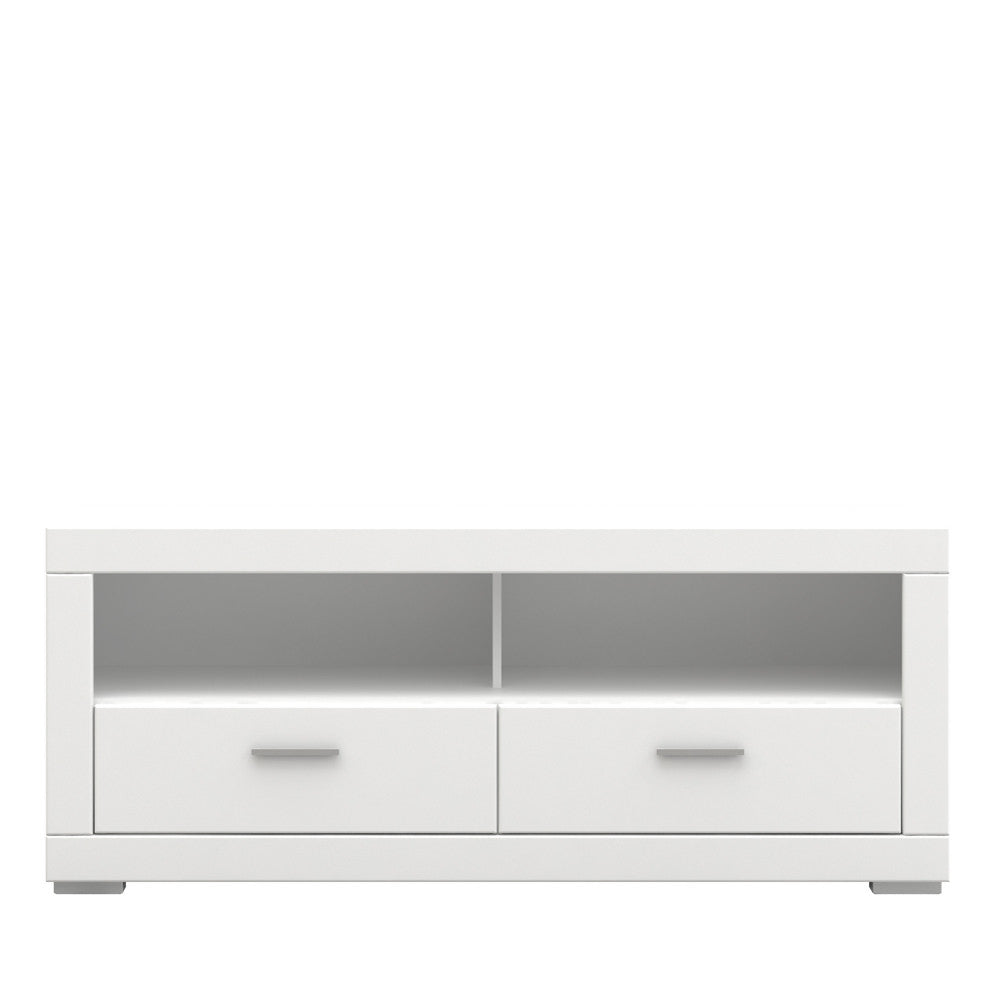 Comodă Tv Cu 2 Sertare Snow, Alb, 156 Cm
