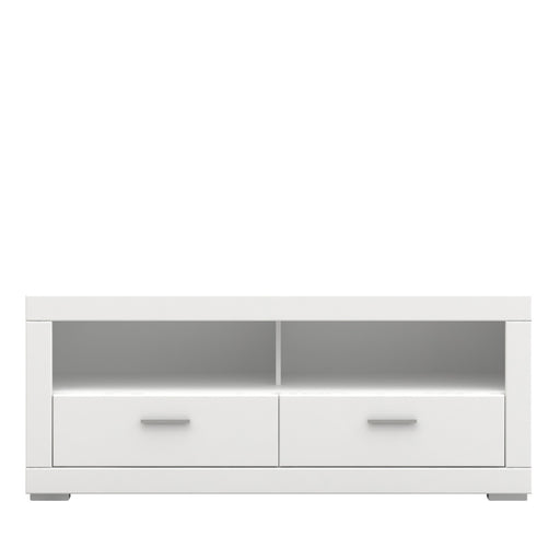 Comodă Tv Cu 2 Sertare Snow, Alb, 156 Cm