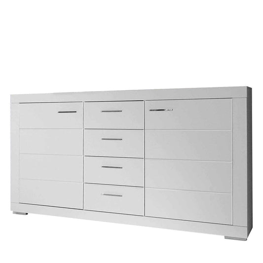 Comoda Cu 2 Usi Si 4 Sertare Snow, Alb, 171 Cm