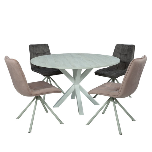 Masa Rotunda Fenix Spider, Gri Loft Si Alb, 130 x 130 x 77.8 Cm