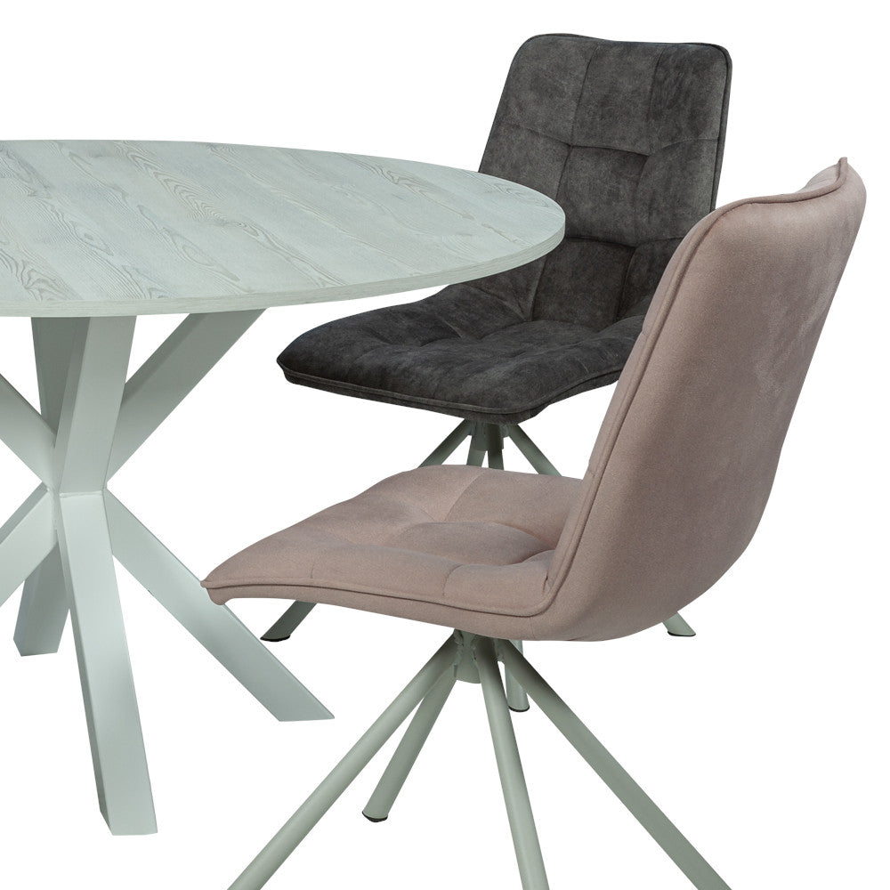 Masa Rotunda Fenix Spider, Gri Loft Si Alb, 130 x 130 x 77.8 Cm
