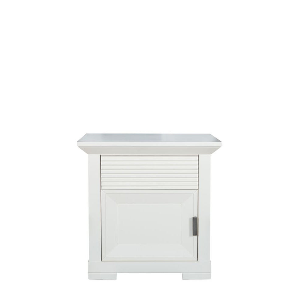 Set Dormitor Verona Bianco, Pat Cu Dimensiune saltea 180 X 200 Cm, 2 Noptiere Si Dulap