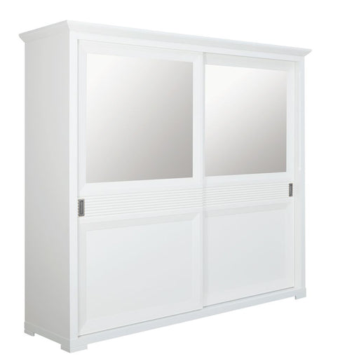 Set Dormitor Verona Bianco, Pat Cu Dimensiune saltea 180 X 200 Cm, 2 Noptiere Si Dulap