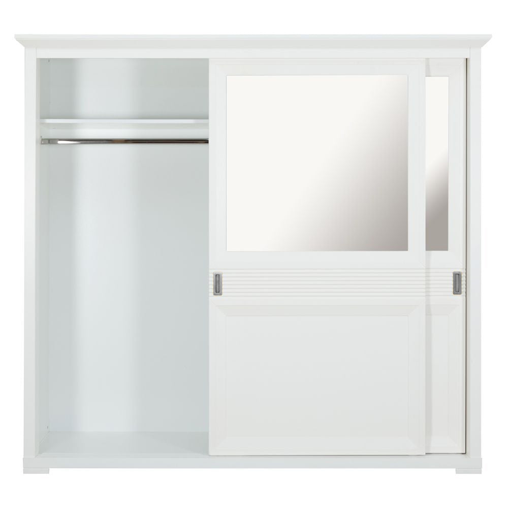 Set Dormitor Verona Bianco, Pat Cu Dimensiune saltea 180 X 200 Cm, 2 Noptiere Si Dulap