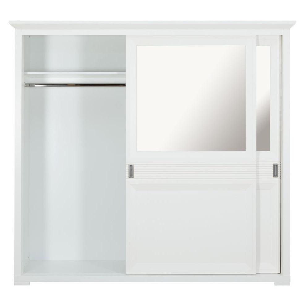 Set Dormitor Verona Bianco, Pat Cu Dimensiune saltea 180 X 200 Cm, 2 Noptiere Si Dulap