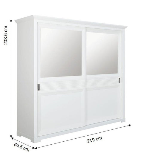 Set Dormitor Verona Bianco, Pat Cu Dimensiune saltea 180 X 200 Cm, 2 Noptiere Si Dulap