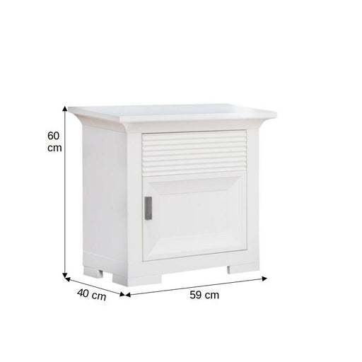 Set Dormitor Verona Bianco, Pat Cu Dimensiune saltea 180 X 200 Cm, 2 Noptiere Si Dulap