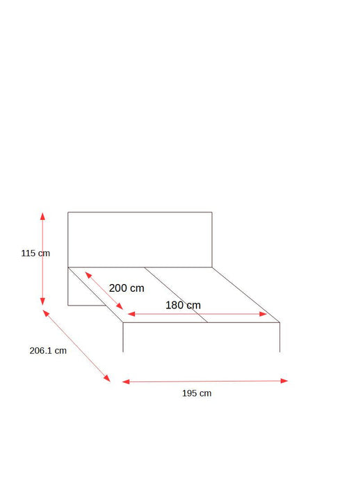 Set Dormitor Verona Bianco, Pat Cu Dimensiune saltea 180 X 200 Cm, 2 Noptiere Si Dulap