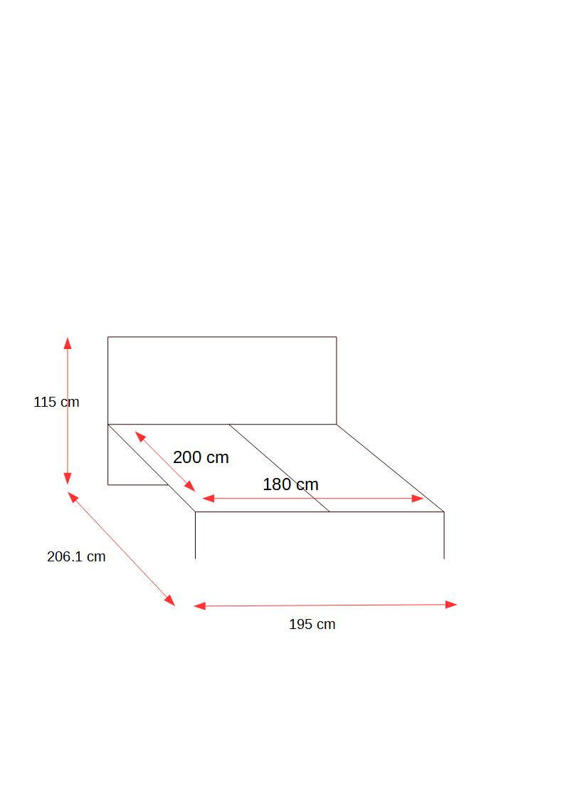 Set Dormitor Verona Bianco, Pat Cu Dimensiune saltea 180 X 200 Cm, 2 Noptiere Si Dulap