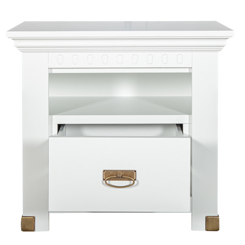 Set Dormitor Saint Tropez, Pat Cu Dimensiune Saltea 180 X 200, Dulap De 207.8 Cm, 2 Noptiere, Vopsit Alb