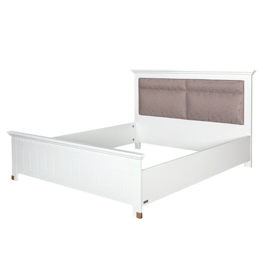 Set Dormitor Saint Tropez, Pat Cu Dimensiune Saltea 180 X 200, Dulap De 207.8 Cm, 2 Noptiere, Vopsit Alb