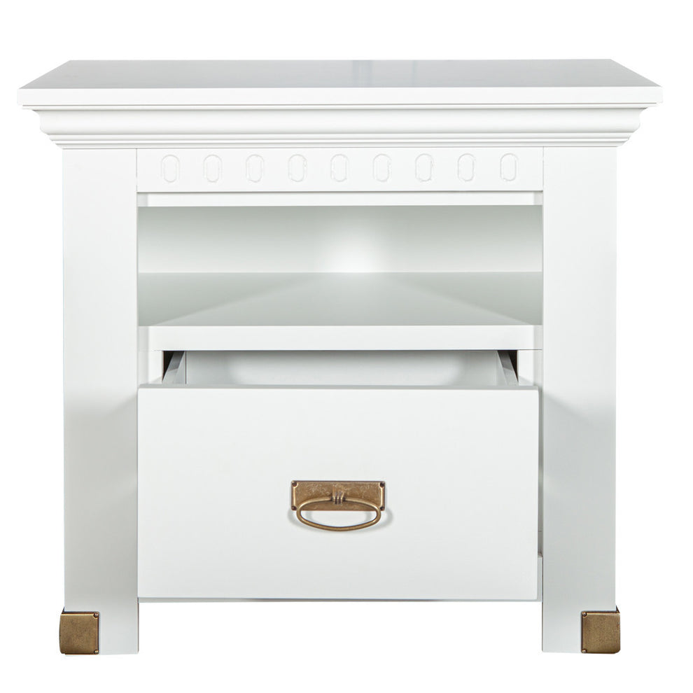 Set Dormitor Saint Tropez, Pat Cu Dimensiune Saltea 160 X 200, Dulap De 180 Cm, 2 Noptiere, Vopsit Alb