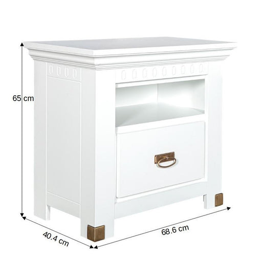 Set Dormitor Saint Tropez, Pat Cu Dimensiune Saltea 160 X 200, Dulap De 180 Cm, 2 Noptiere, Vopsit Alb