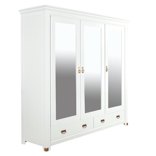 Set Dormitor Saint Tropez, Pat Cu Dimensiune Saltea 180 X 200, Dulap De 180 Cm, 2 Noptiere, Vopsit Alb
